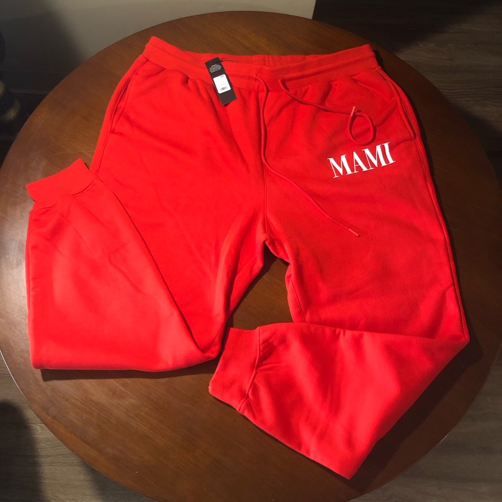 NWT Fashion Nova Family Goals Women’s Mami Joggers - Red 1X
